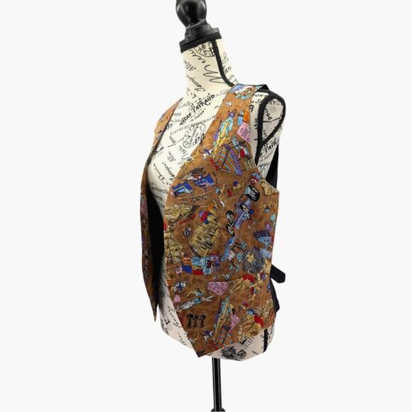 VTG Nicole Miller 1993 Vest Medium Egyptian Art to Wear Artsy Limited Edition - Picture 6 of 16